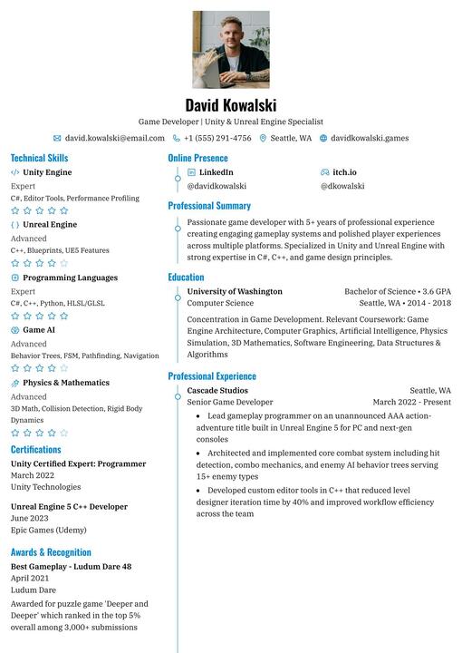 Azurill resume template preview